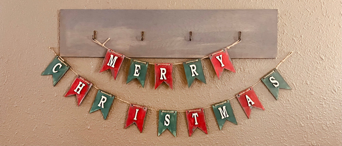 Merry Christmas Letters and Pennants image 0