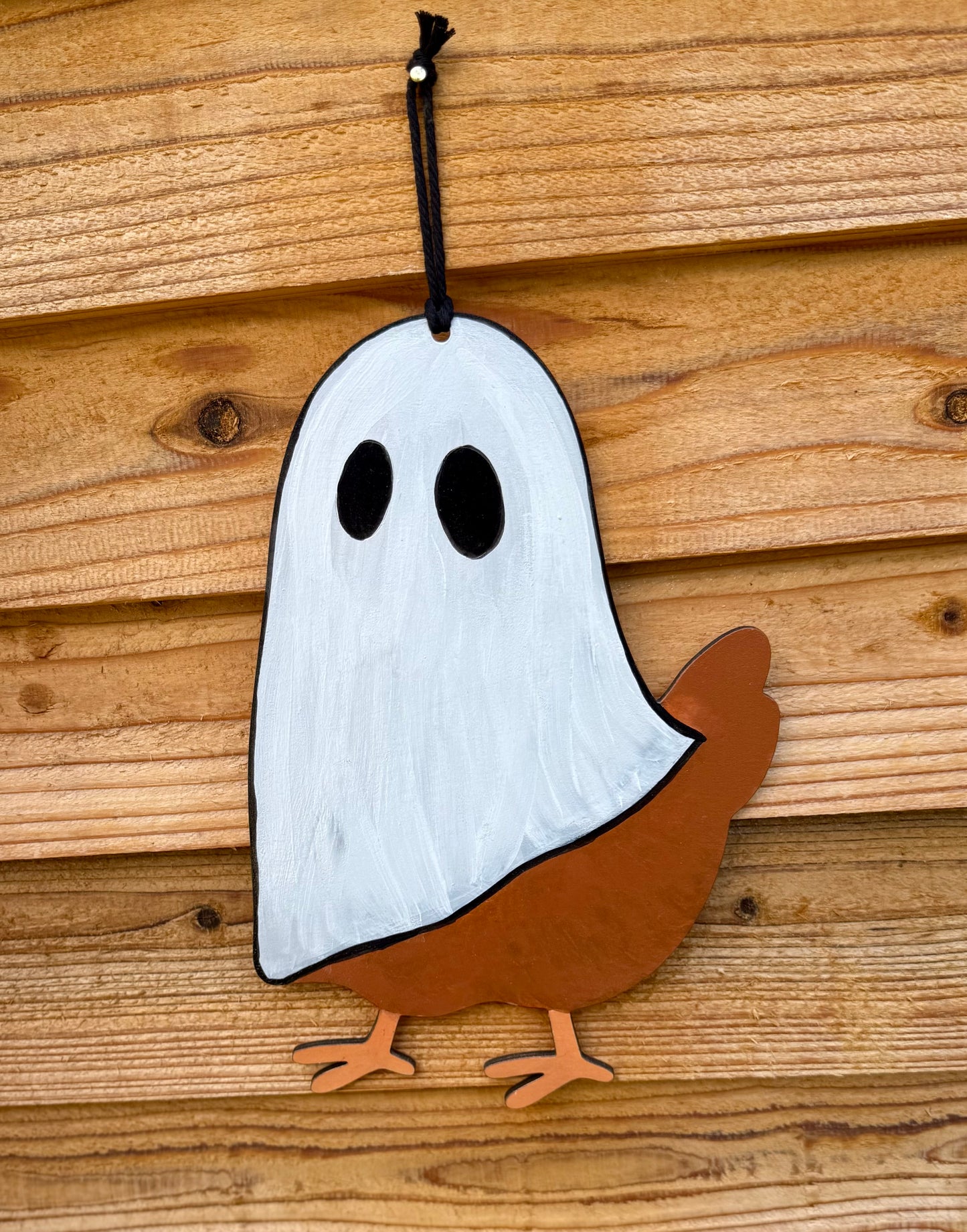 Funny Chicken Wood Blank Halloween Coop Decor