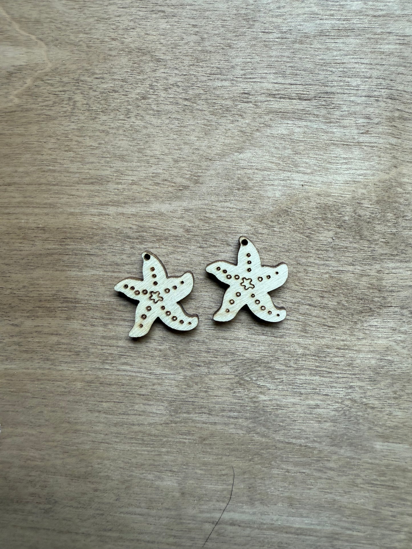 Unfinished Wood Starfish Earring Blank