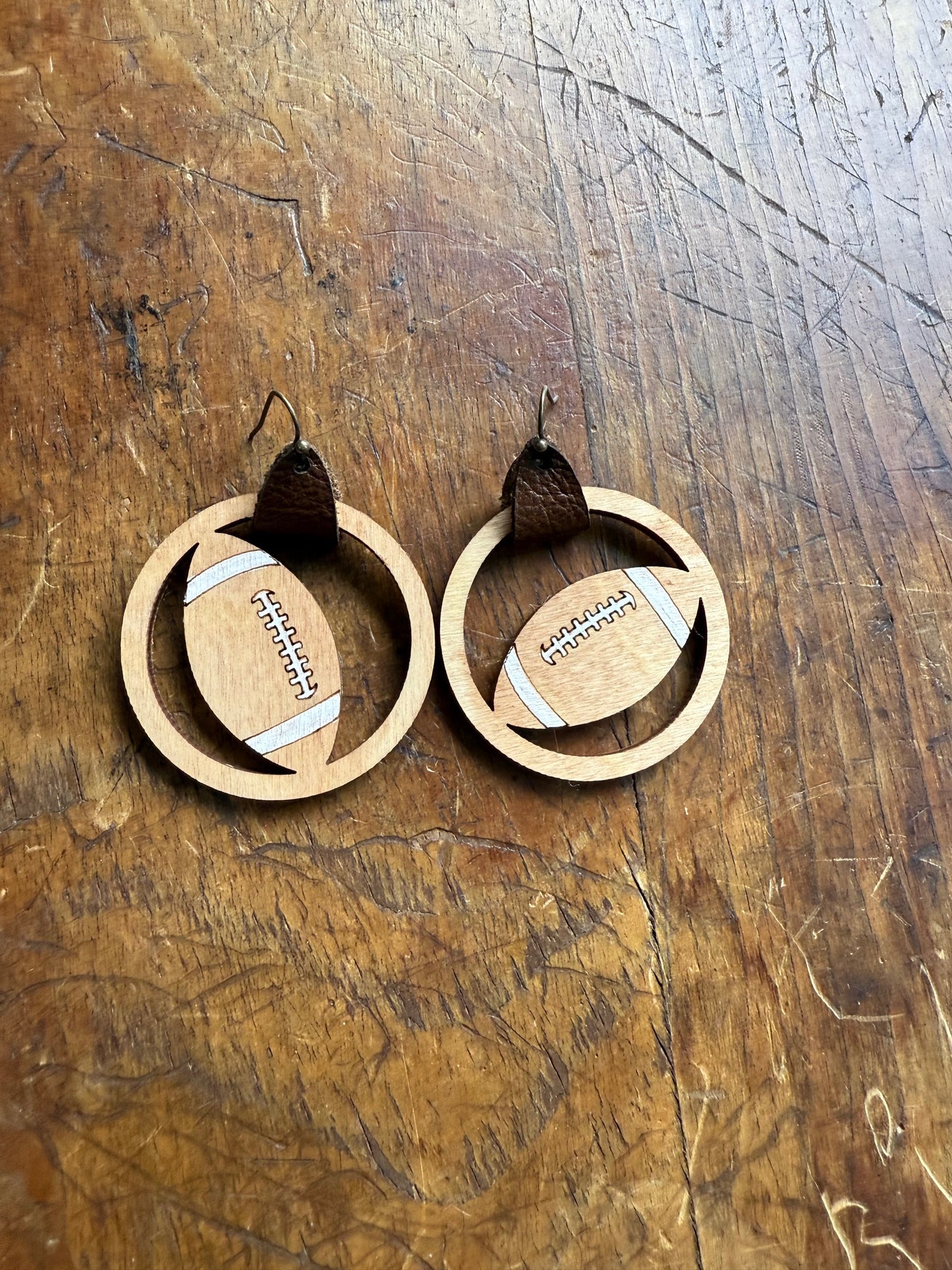 Blank Football Hoop Earrings