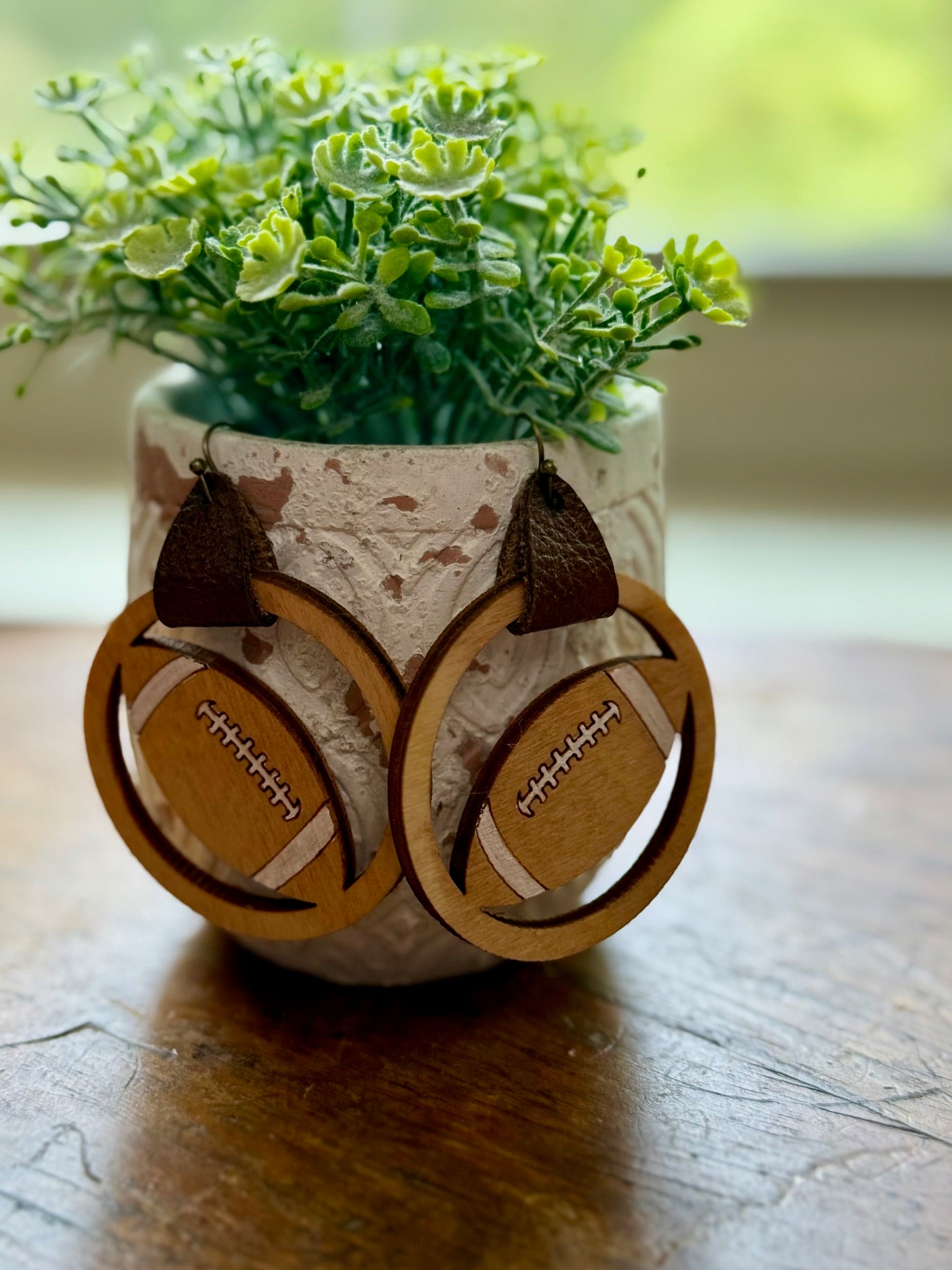 Blank Football Hoop Earrings