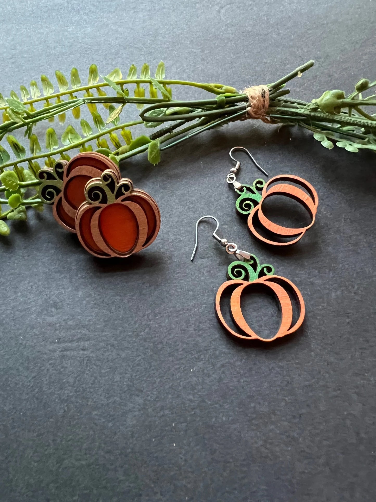 Pumpkin Earring Blanks Wood Dangles