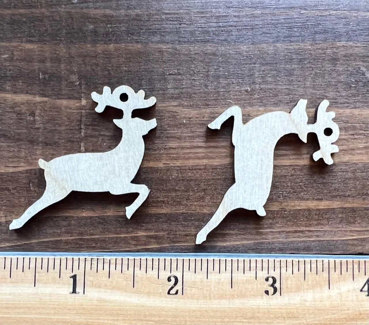 Reindeer Earring Blank Wood Dangle