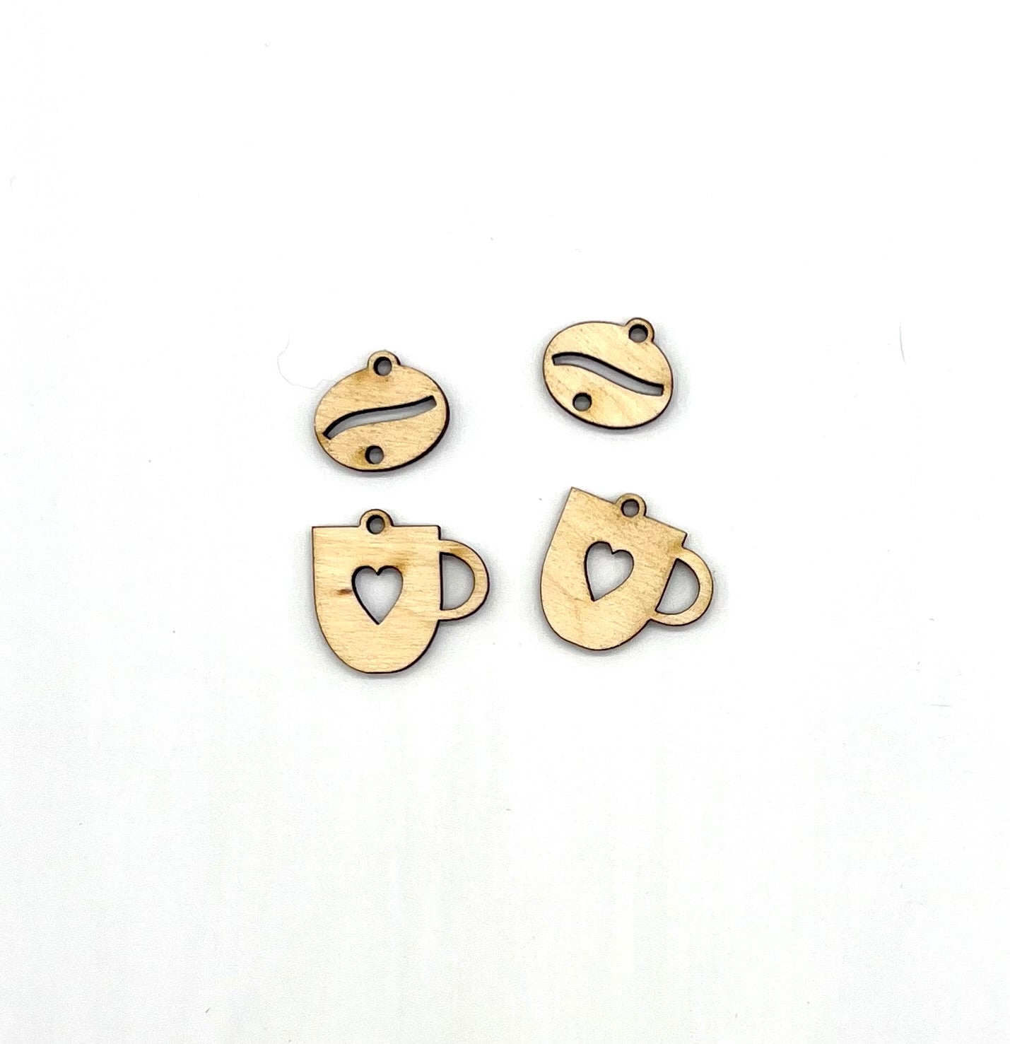 Coffee Bean & Cup Earring Blanks image 1