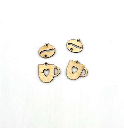 Coffee Bean & Cup Earring Blanks image 1