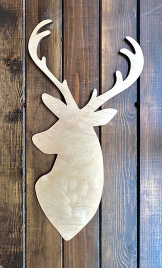 19 Inch Deer Head Unfinished Wood Blank