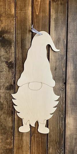 20 Inch Laser Cut Wood Gnome Door Hanger Blank Boy