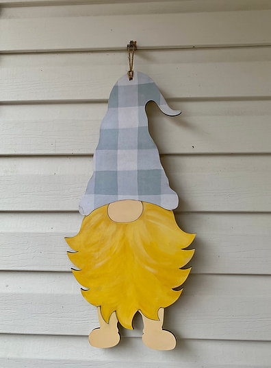 20 Inch Laser Cut Wood Gnome Door Hanger Blank Boy