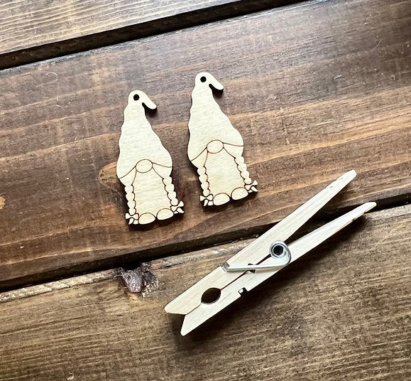 2 Inch Gnome Earring Blanks DIY Wood Blank