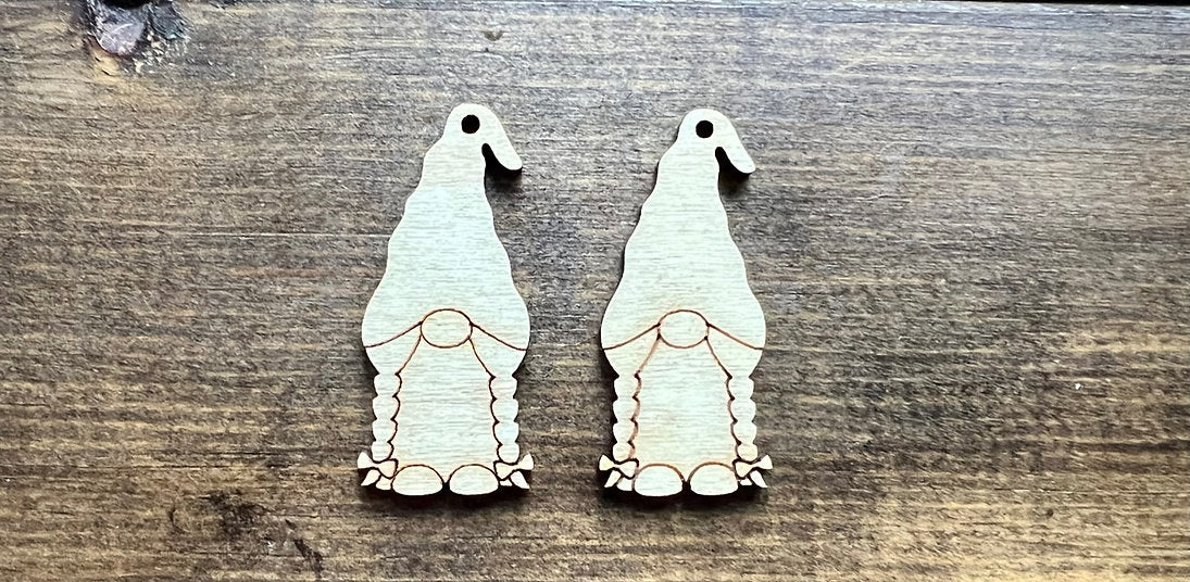 2 Inch Gnome Earring Blanks DIY Wood Blank