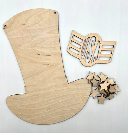 USA Door Hanger Hat Wood Blank