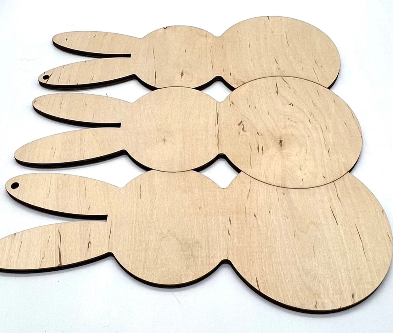 3 bunny wood blank or door hanger cut out