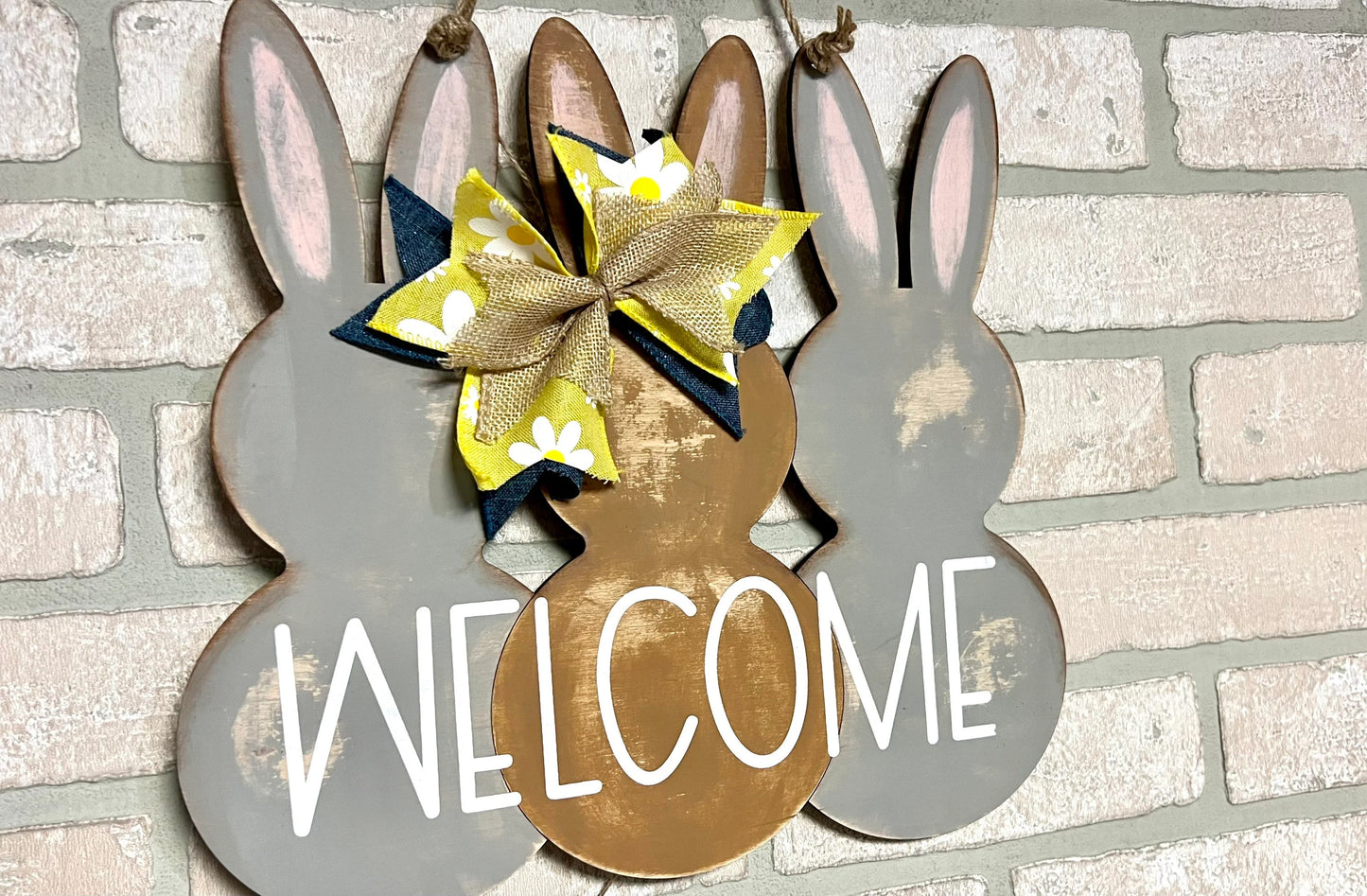 3 bunny wood blank or door hanger cut out