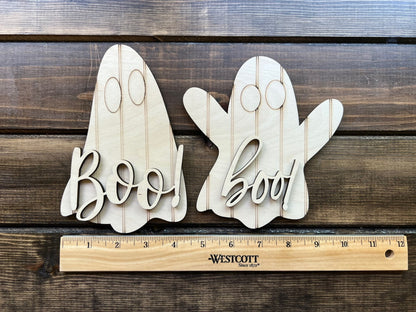 Boo Ghost Wood Blanks, 2 Sizes Available