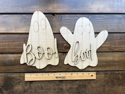 Boo Ghost Wood Blanks, 2 Sizes Available