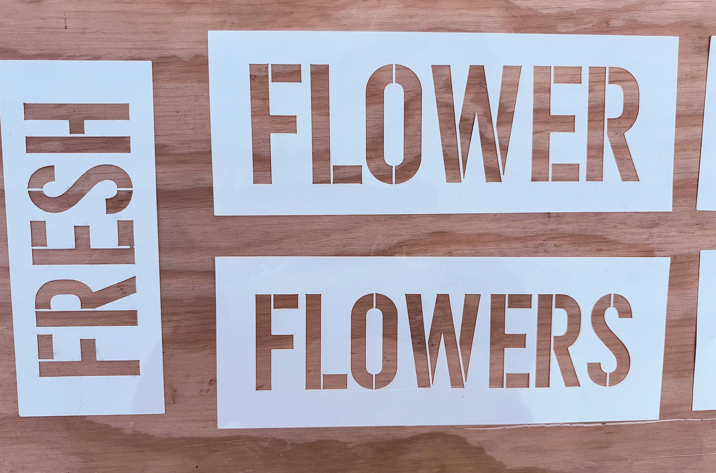 Stencil: FARMERS MARKET FLOWER FLOWERS FRESH