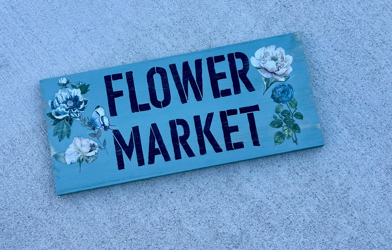 Stencil: FARMERS MARKET FLOWER FLOWERS FRESH