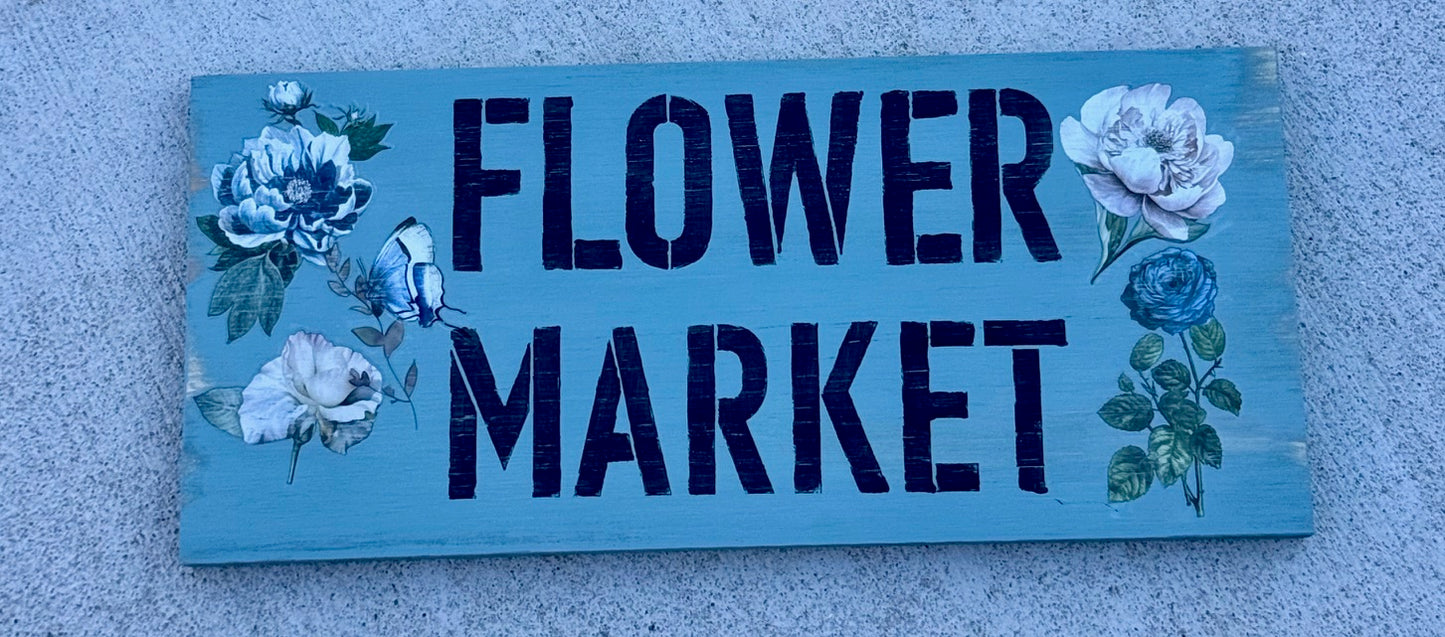 Stencil: FARMERS MARKET FLOWER FLOWERS FRESH