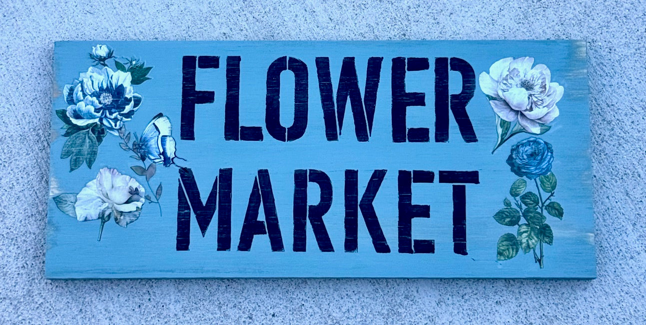 Stencil: FARMERS MARKET FLOWER FLOWERS FRESH