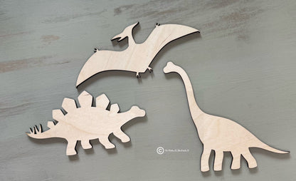 3 Piece Dinosaur Blanks