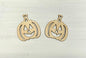 Pair of Pumpkin Wood Jack o Lantern Earring Blanks
