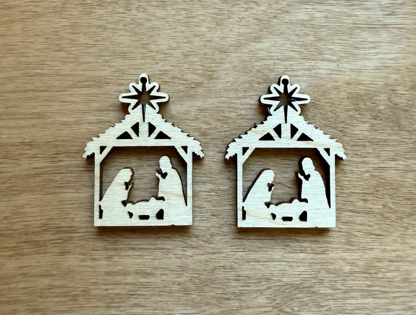 Unfinished Wood Nativity Earring Blanks Dangle