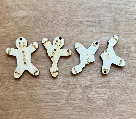 Unfinished Wood Gingerbread Earring Blanks *2 Sizes