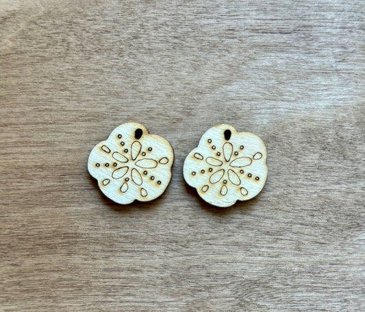 Sand Dollar Wood Earring Blank Dangle
