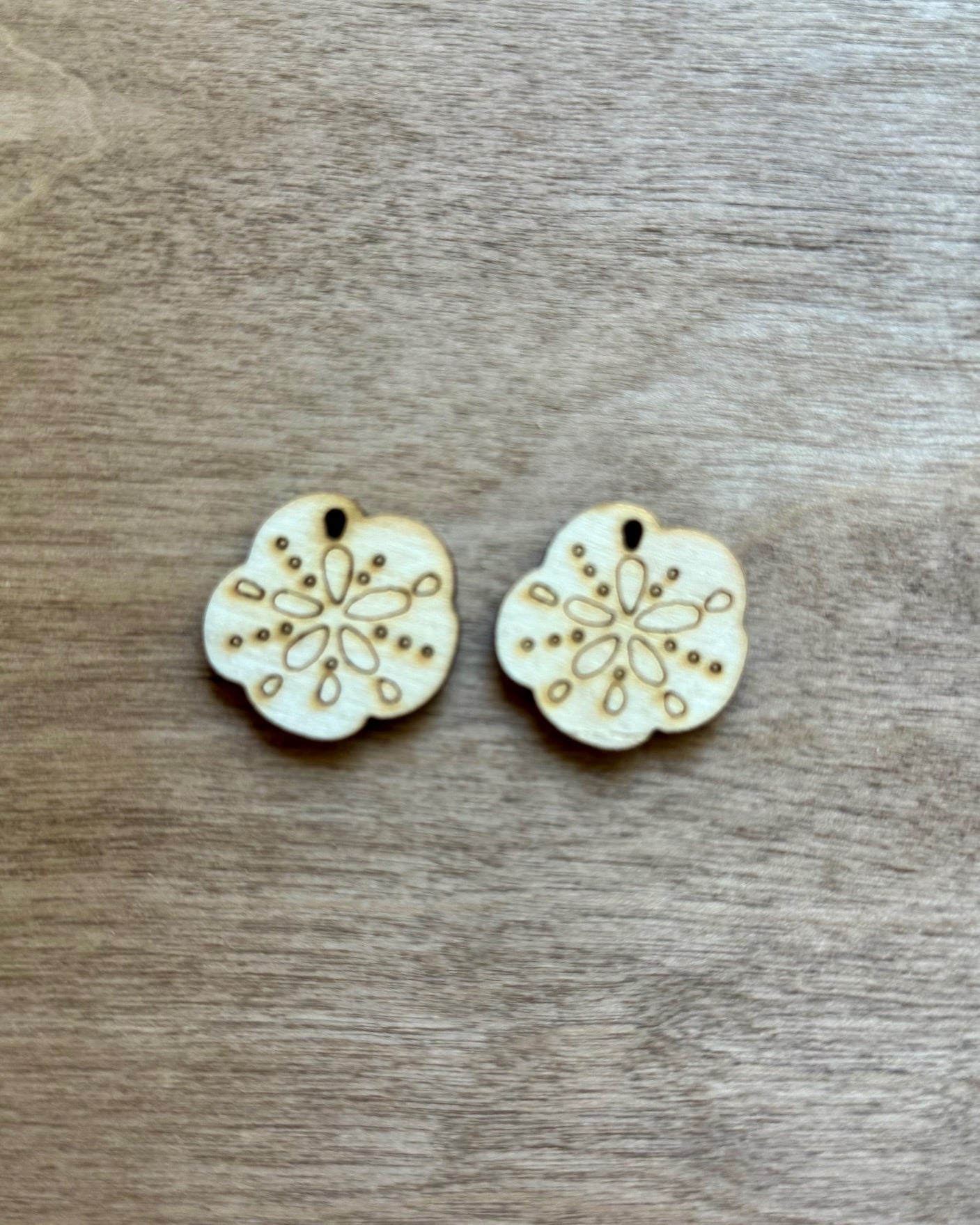 Sand Dollar Wood Earring Blank Dangle