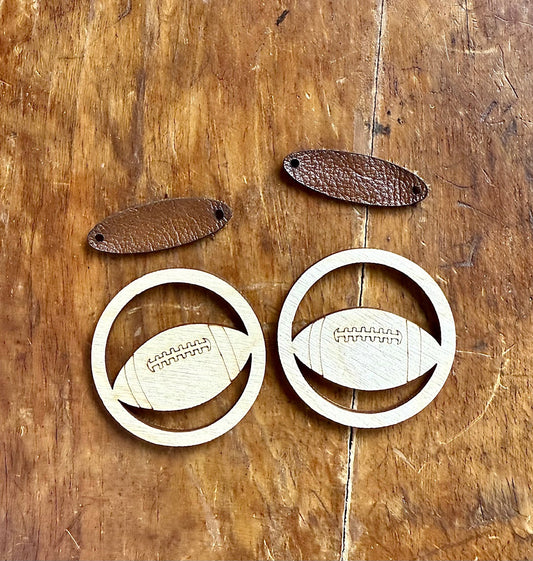 Blank Football Hoop Earrings
