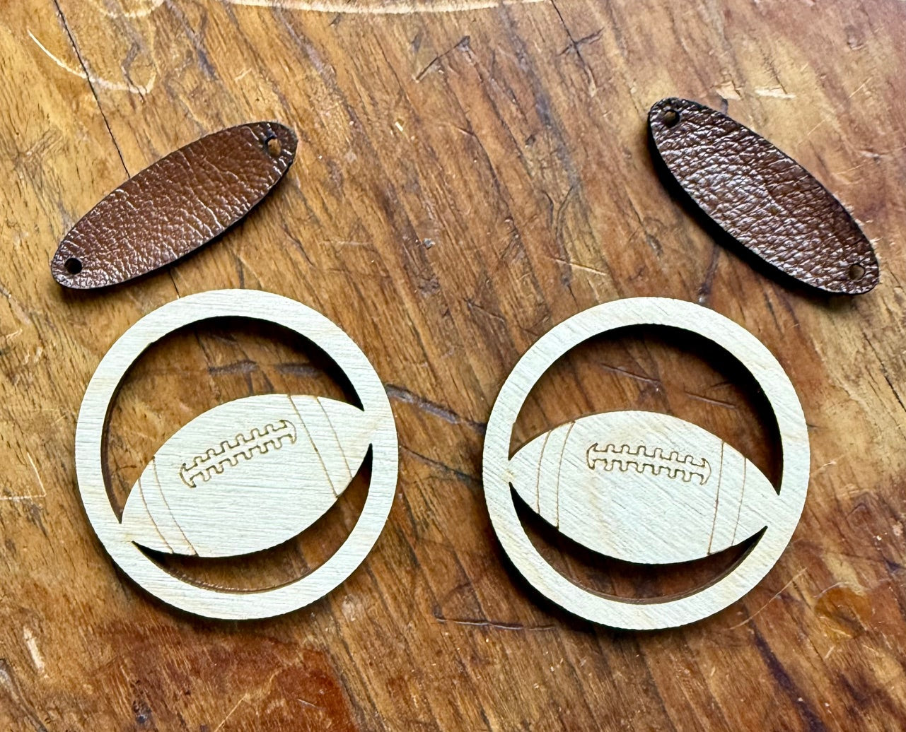 Blank Football Hoop Earrings