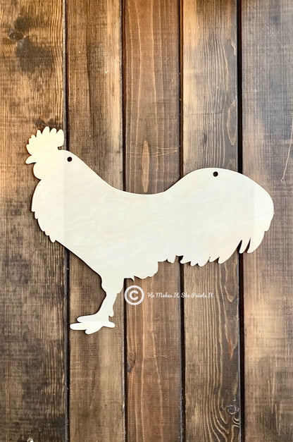 Laser Cut Rooster Door Hanger Blank Sign Blank