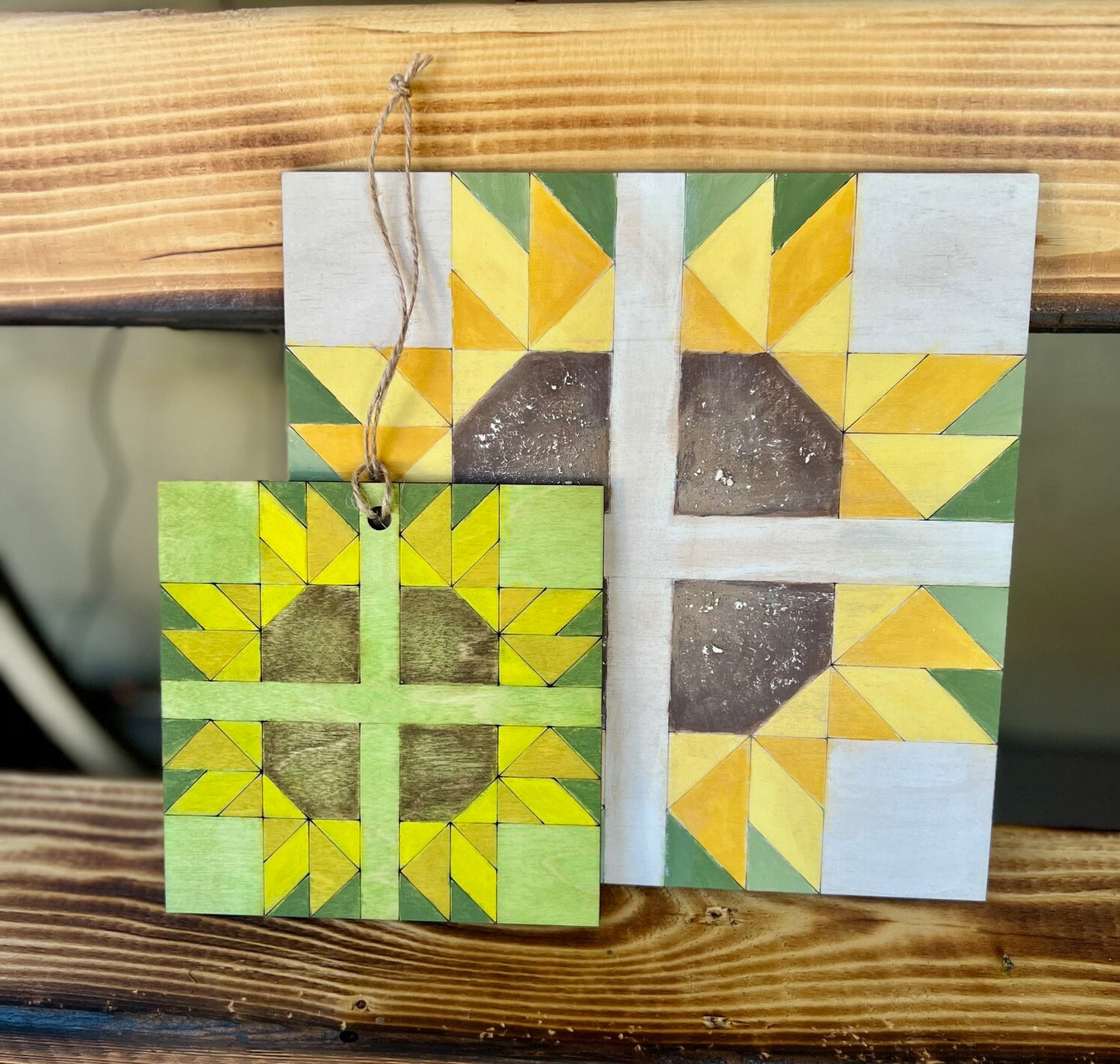 Barn Quilt Ornament Sunflower