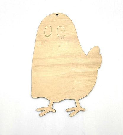 Funny Chicken Wood Blank Halloween Coop Decor