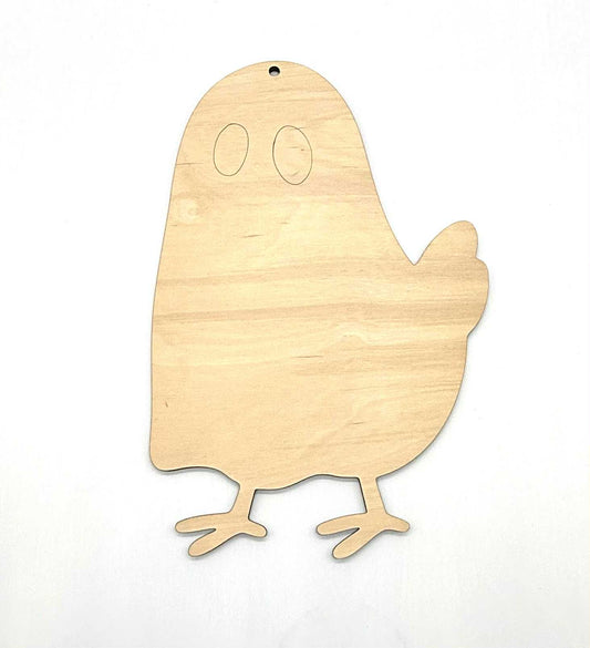 Funny Chicken Wood Blank Halloween Coop Decor