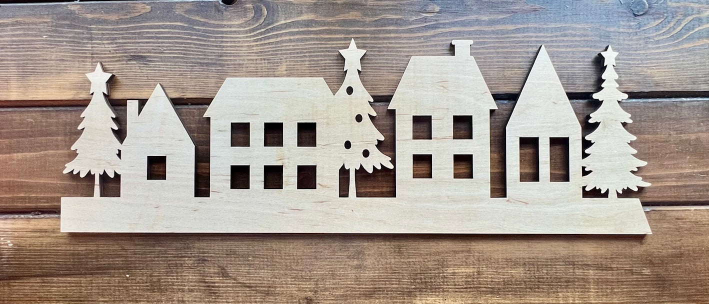 Unfinished Wood Blank Christmas Village image 2