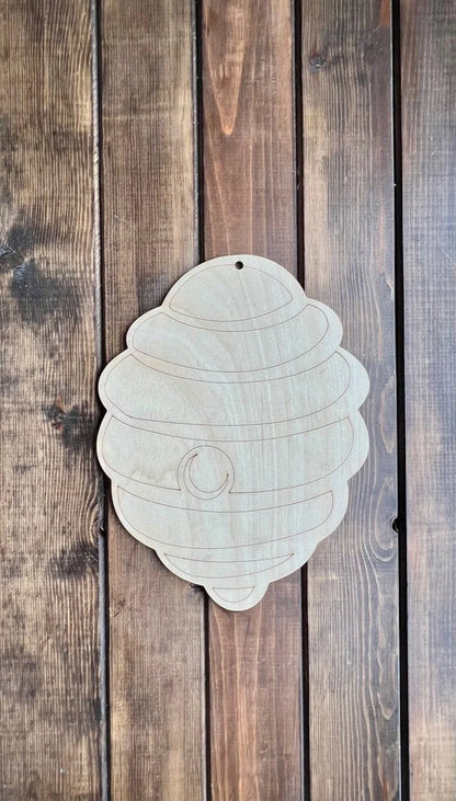 Unfinished Wood Blank Beehive Hanging Décor Door Hanger