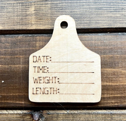 Livestock Ear Tag Laser Cut Birth Stats Cow tag birth announcement