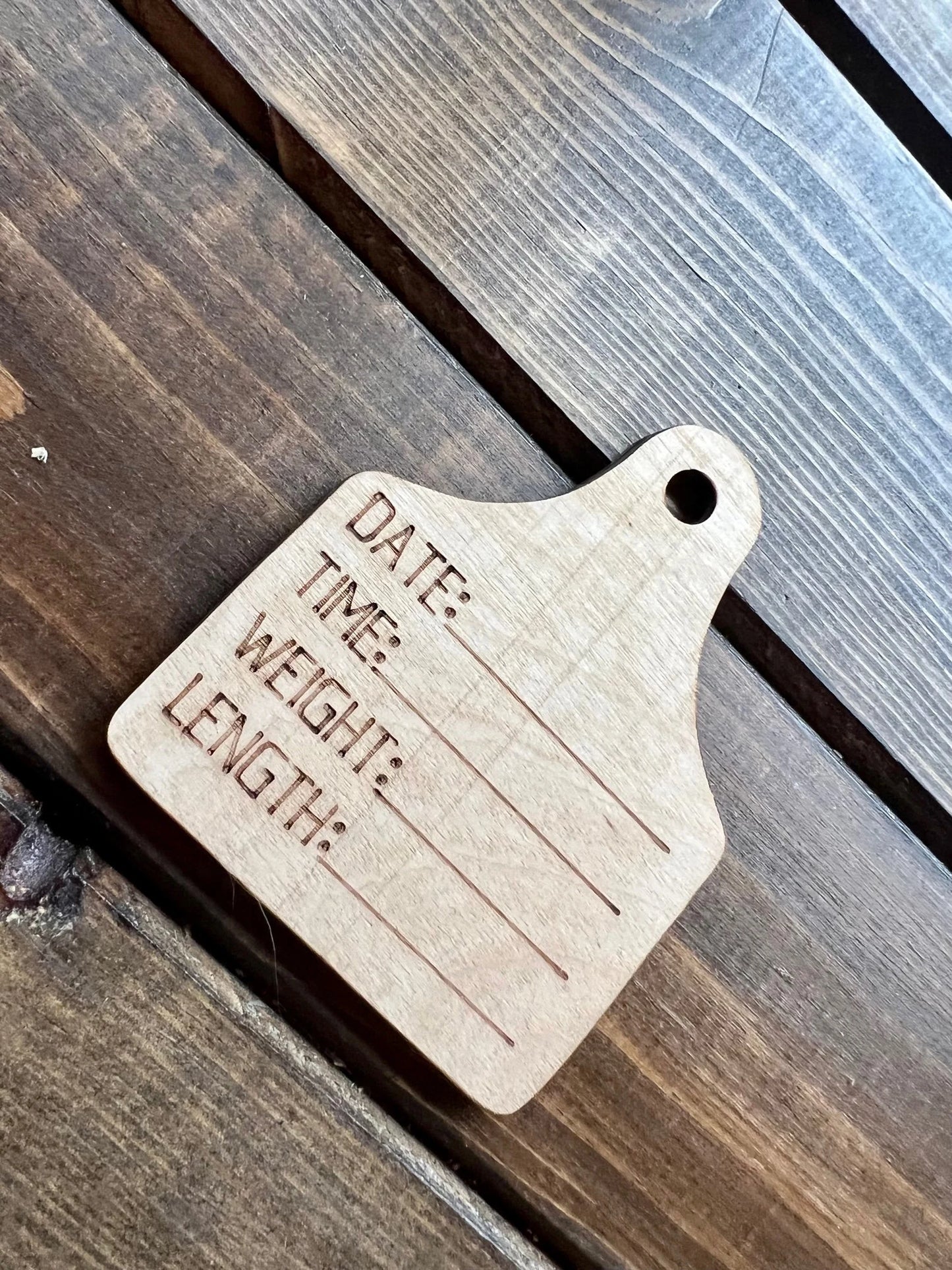 Livestock Ear Tag Laser Cut Birth Stats Cow tag birth announcement