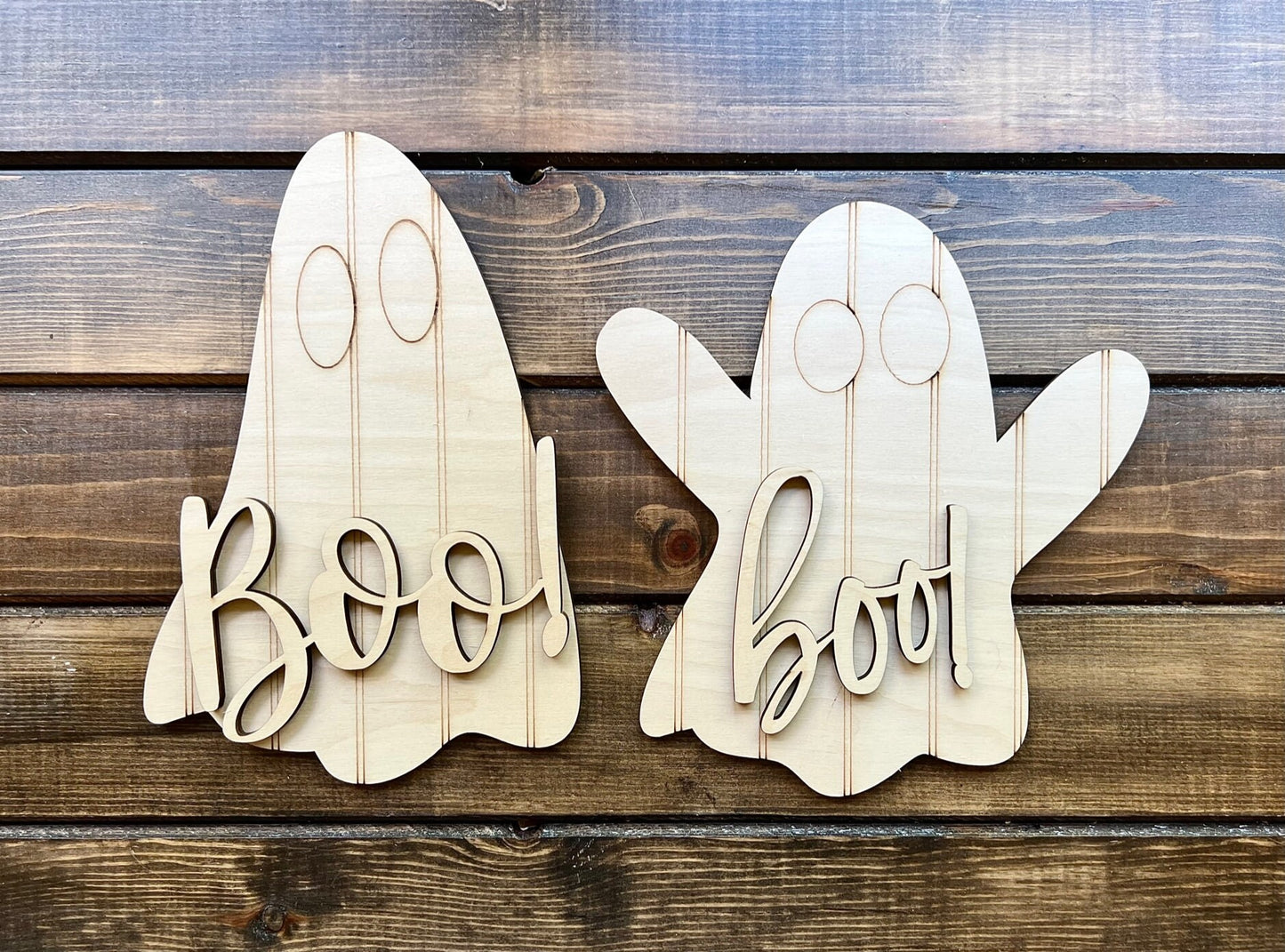 Boo Ghost Wood Blanks, 2 Sizes Available