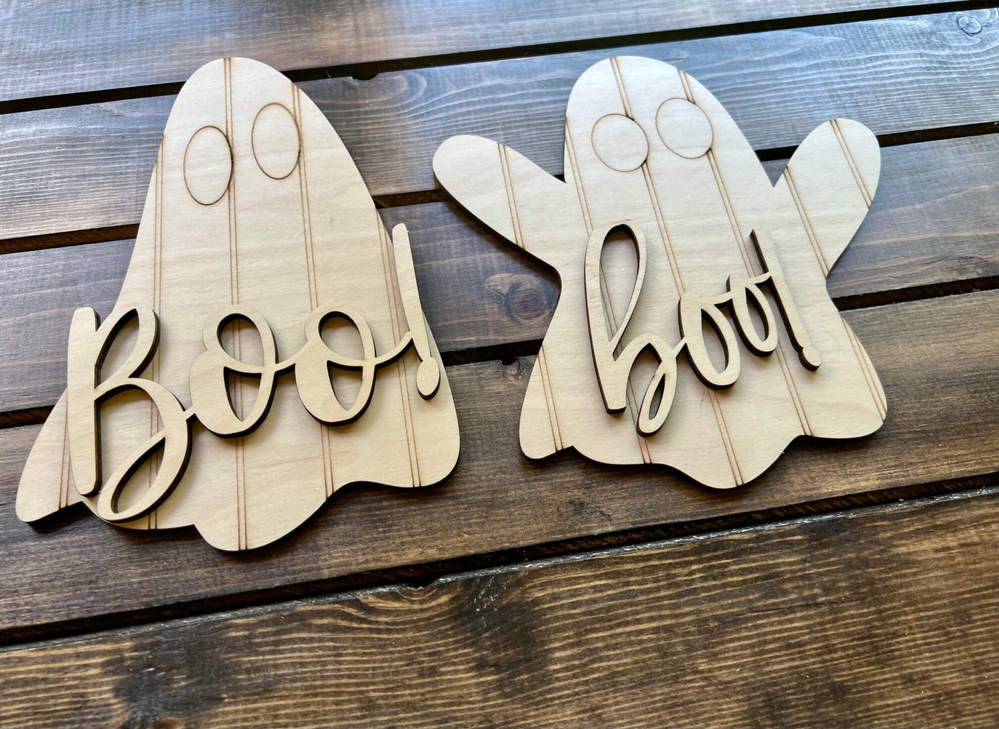 Boo Ghost Wood Blanks, 2 Sizes Available