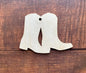 Cowboy Boot Pair Ornament Stocking Tag or Gift Tag wood blank