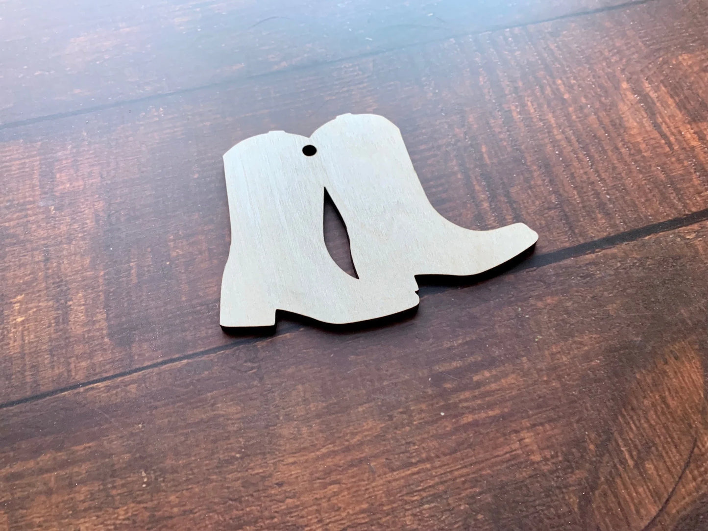 Cowboy Boot Pair Ornament Stocking Tag or Gift Tag wood blank