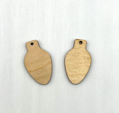 Bulb Earring Shape Blank Unfinished Wood Dangle