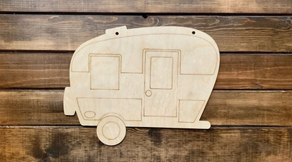 Vintage Camper Craft Blank Wood Cut Out Large