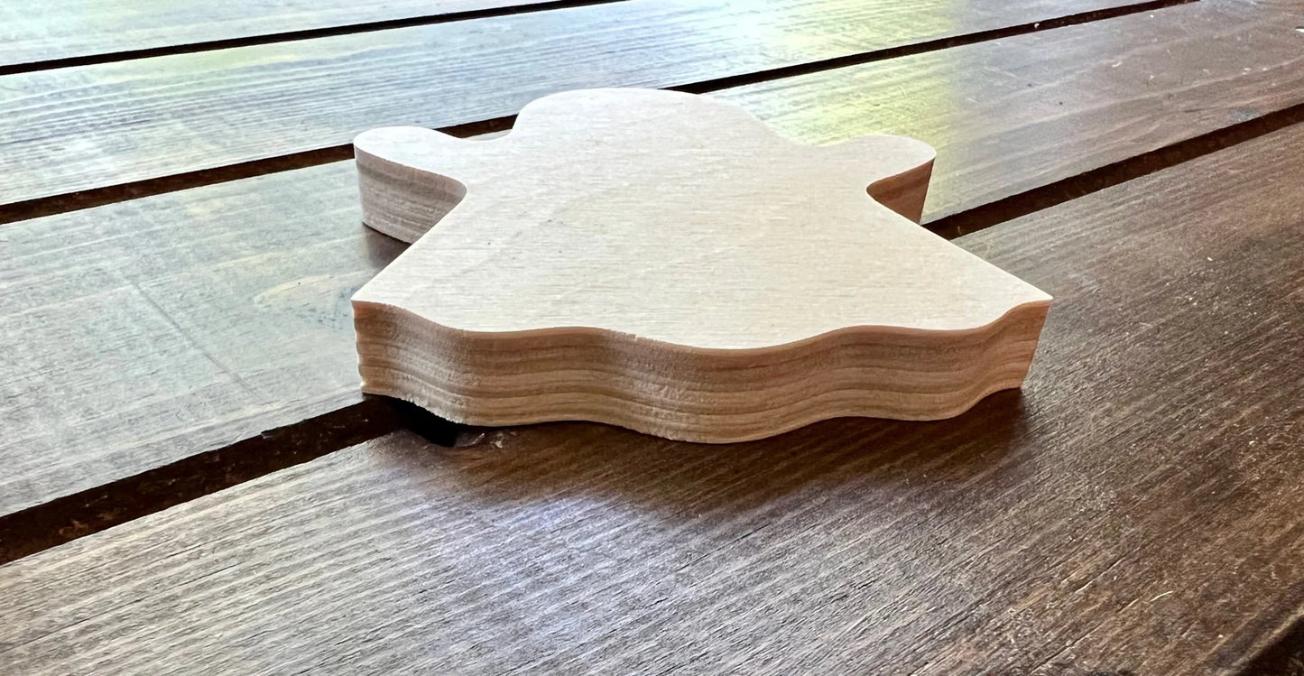 Chunky Wood Ghost for Crafts or Tiered Tray