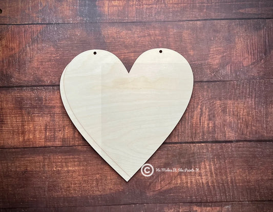 Valentine's Day Wood Conversation Heart Cut Out