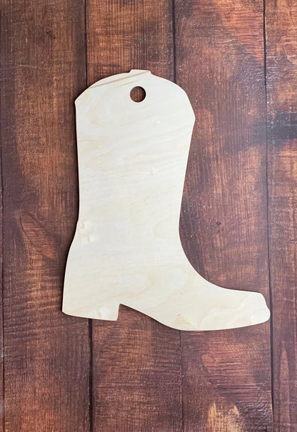 Large Cowboy Boot Wood Blank Sign or Door Hanger