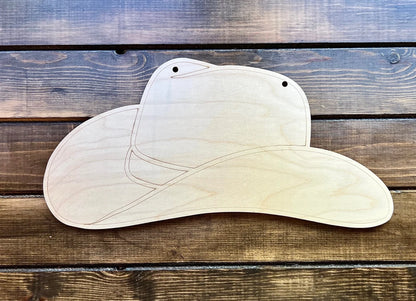 Unfinished Wood Blank Cowboy Hat Door Hanger