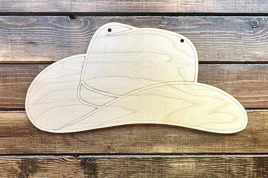 Unfinished Wood Blank Cowboy Hat Door Hanger